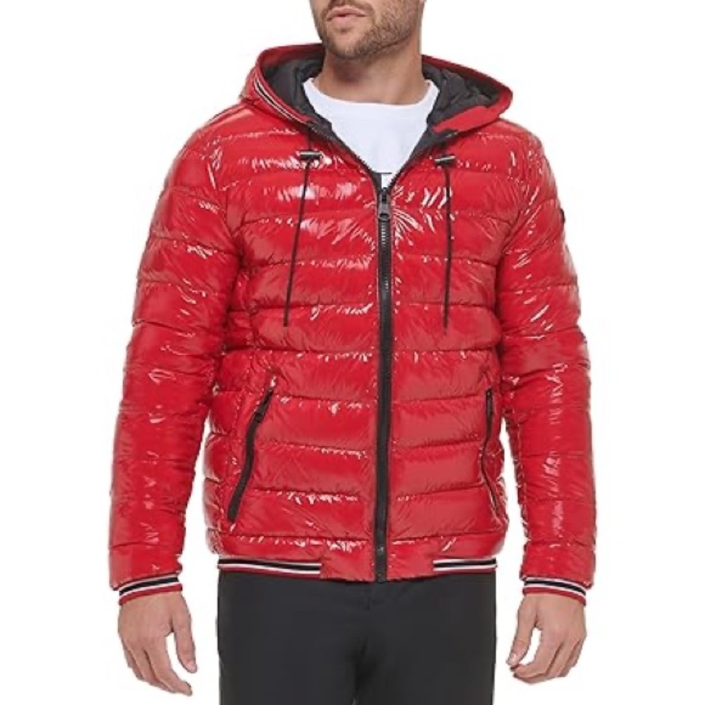 Calvin Klein Men's Water Resistant Red Puffer Jacket
